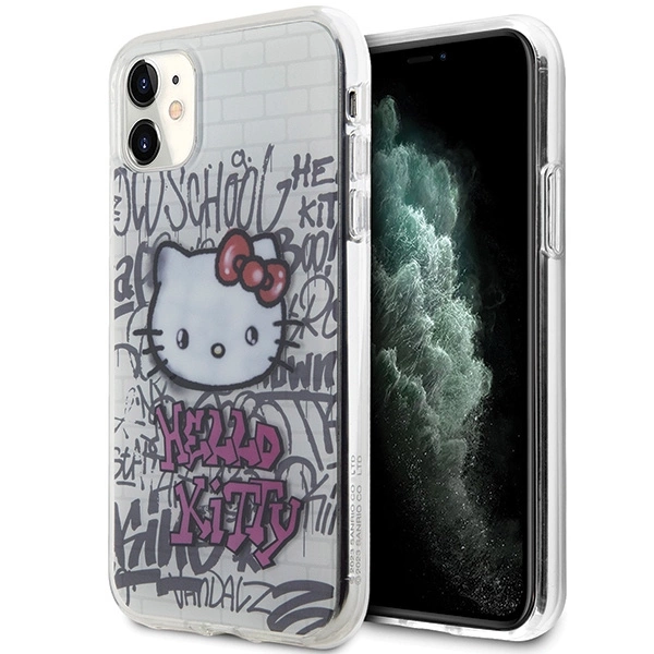 Hello Kitty IML Kitty On Bricks Graffiti case for iPhone 11 / Xr - whiteeng
