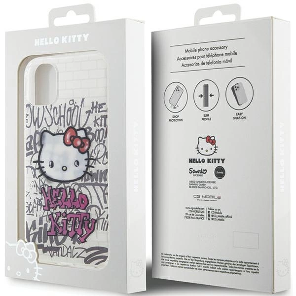 Hello Kitty IML Kitty On Bricks Graffiti case for iPhone 11 / Xr - whiteeng
