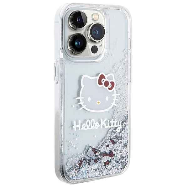 Hello Kitty Liquid Glitter Charms Kitty Head case for iPhone 13 Pro Max - silvereng