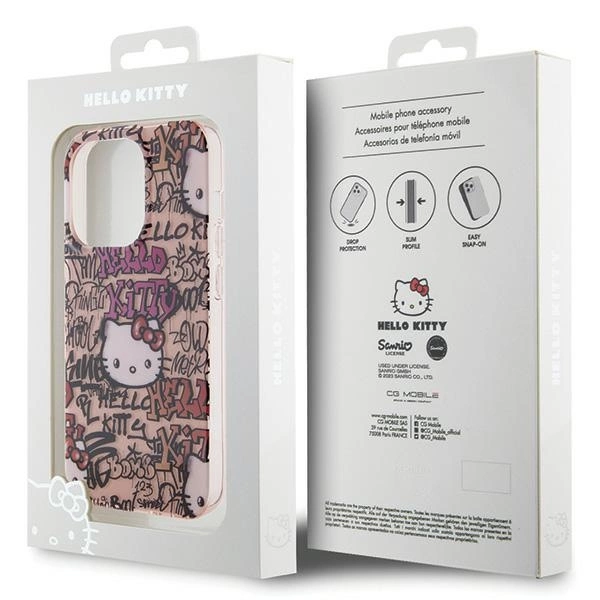 Hello Kitty IML Tags Graffiti case for iPhone 14 Pro - pinkeng