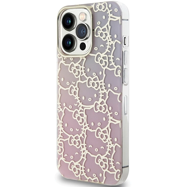 Hello Kitty IML Gradient Electrop Crowded Kitty Head Case for iPhone 14 Pro Max - Pinkeng