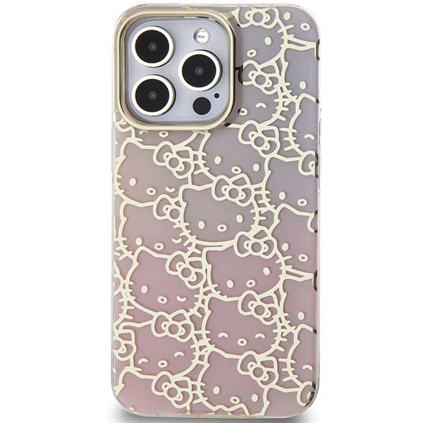 Hello Kitty IML Gradient Electrop Crowded Kitty Head Case for iPhone 14 Pro Max - Pinkeng