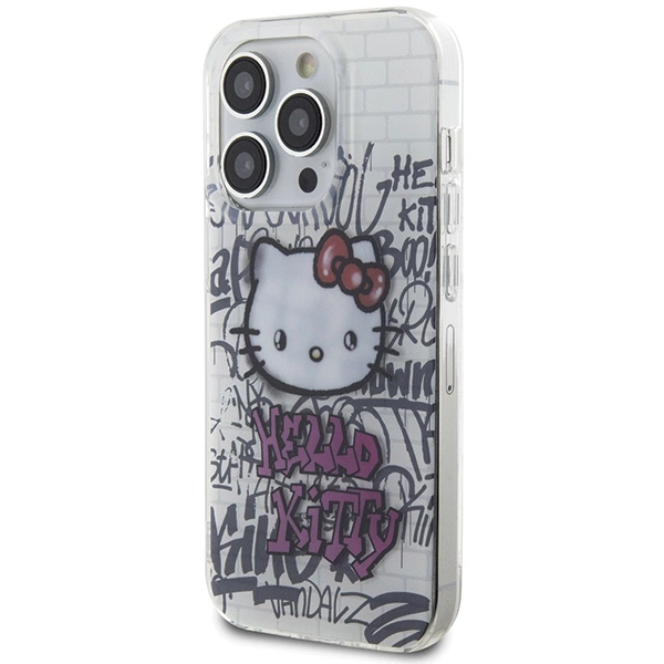 Hello Kitty IML Kitty On Bricks Graffiti case for iPhone 14 Pro Max - whiteeng