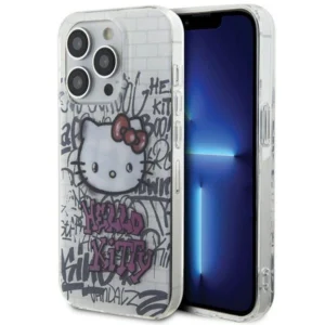 Hello Kitty IML Kitty On Bricks Graffiti case for iPhone 15 Pro - whiteeng