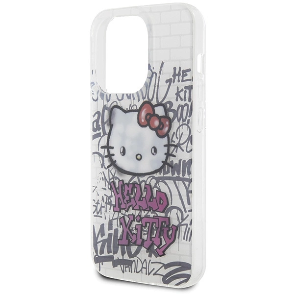Hello Kitty IML Kitty On Bricks Graffiti case for iPhone 15 Pro - whiteeng