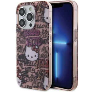 Hello Kitty IML Tags Graffiti case for iPhone 15 Pro - pinkeng