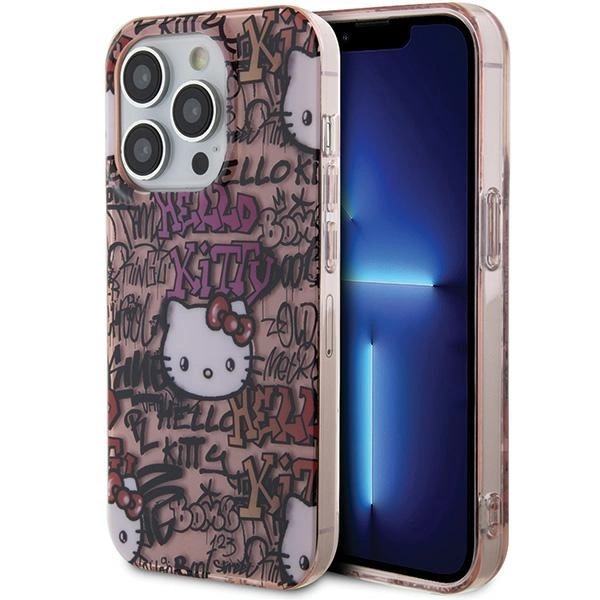 Hello Kitty IML Tags Graffiti case for iPhone 15 Pro - pinkeng