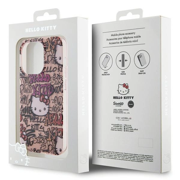 Hello Kitty IML Tags Graffiti case for iPhone 15 Pro - pinkeng