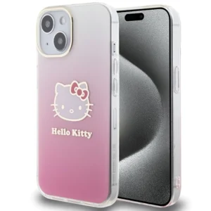 Hello Kitty IML Gradient Electrop Kitty Head case for iPhone 15 - pinkeng