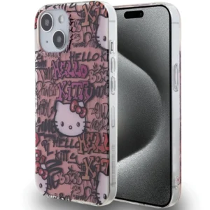 Hello Kitty IML Tags Graffiti case for iPhone 15 - pinkeng