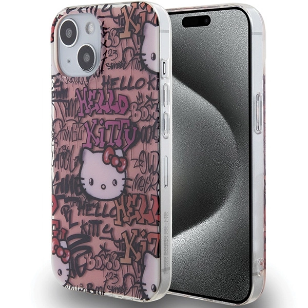 Hello Kitty IML Tags Graffiti case for iPhone 15 - pinkeng