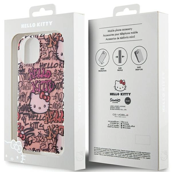 Hello Kitty IML Tags Graffiti case for iPhone 15 - pinkeng