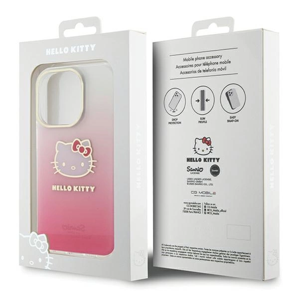 Hello Kitty IML Gradient Electrop Kitty Head case for iPhone 15 Pro Max - pinkeng