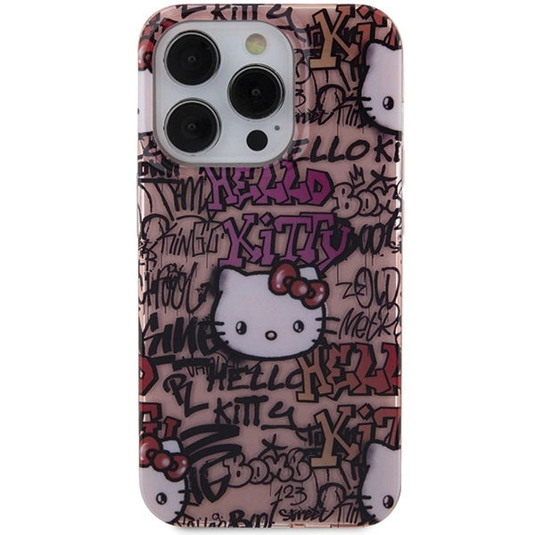 Hello Kitty IML Tags Graffiti case for iPhone 15 Pro Max - pinkeng