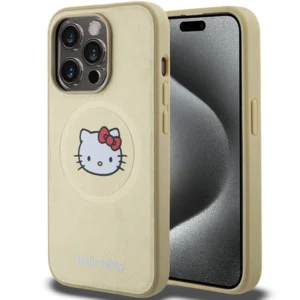 Hello Kitty Leather Kitty Head MagSafe case for iPhone 14 Pro - goldeng