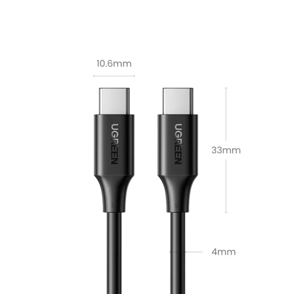 Ugreen US562 USB-C - USB-C PD QC cable 100W 5A 480Mb/s 1.5m - blackeng