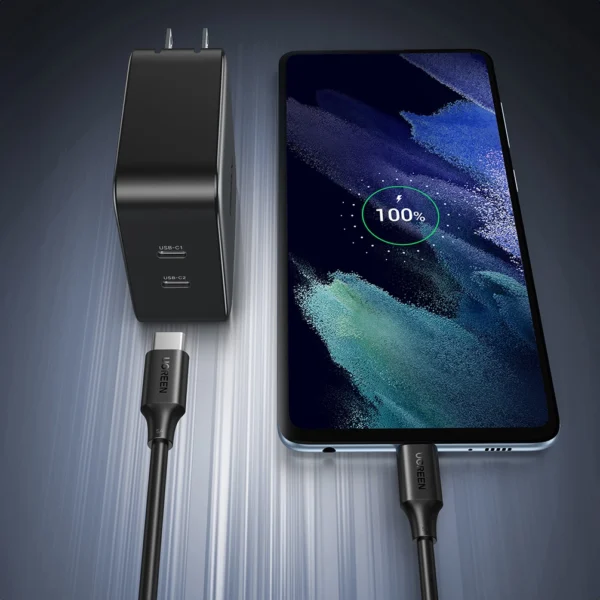 Ugreen US562 USB-C - USB-C PD QC cable 100W 5A 480Mb/s 1.5m - blackeng