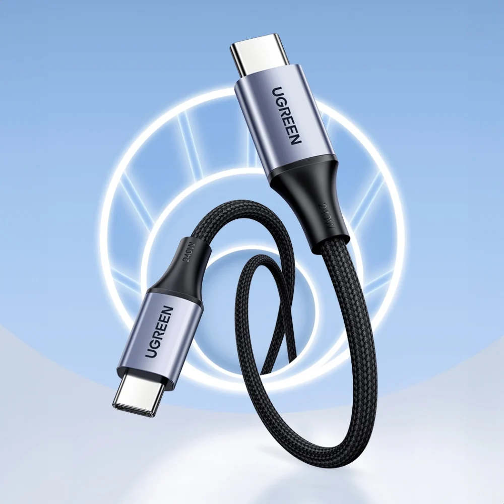 Ugreen US535 USB-C / USB-C PD cable 240W 5A 1m - grayeng