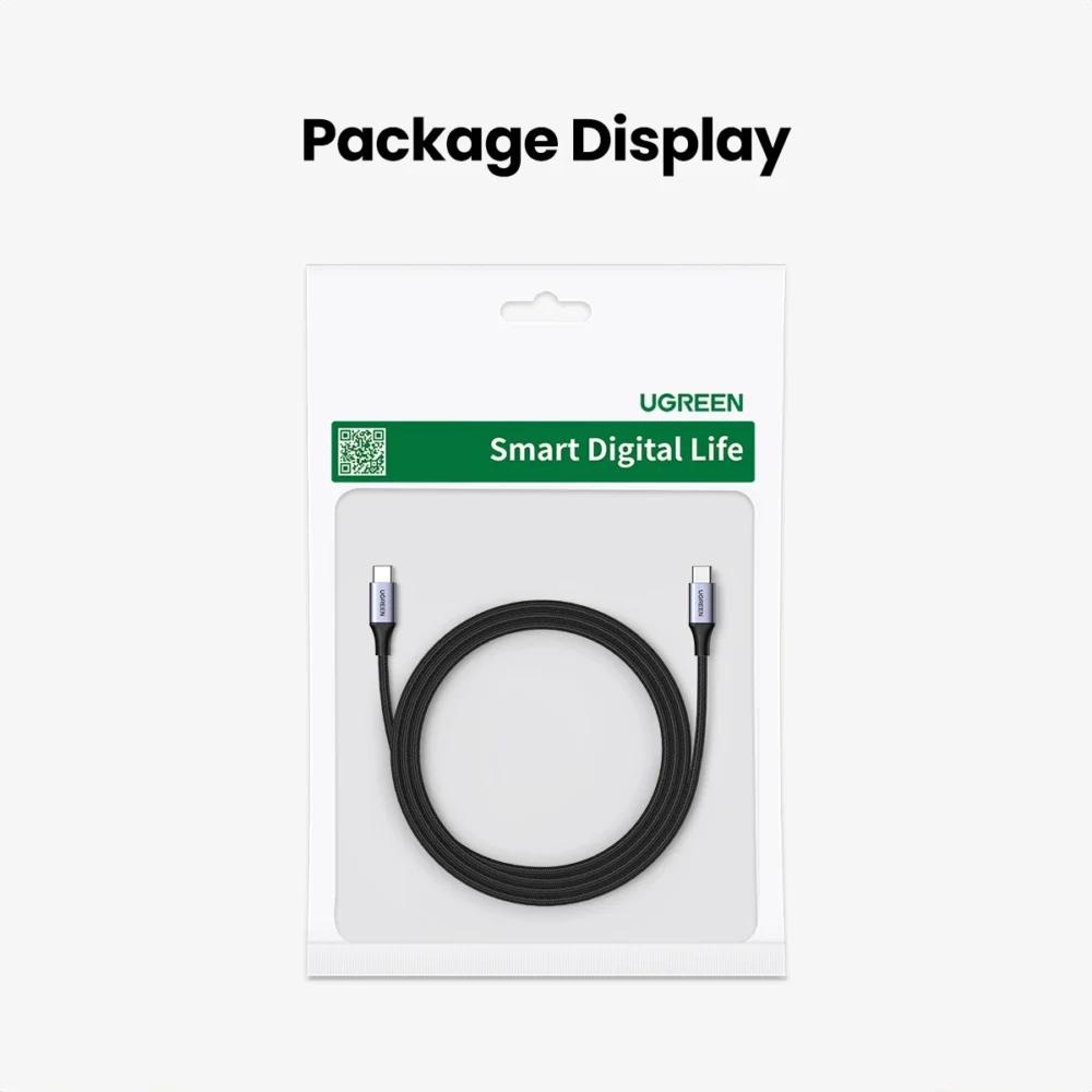 Ugreen US535 USB-C / USB-C PD cable 240W 5A 1m - grayeng