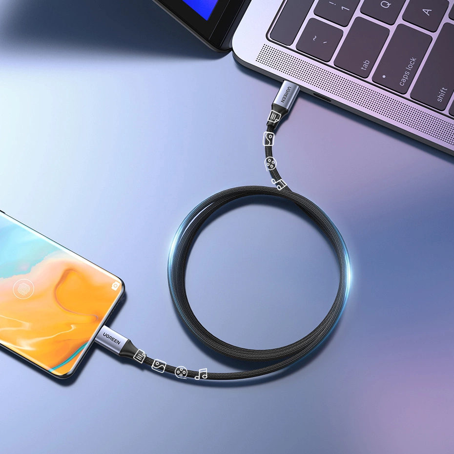 Ugreen US535 USB-C / USB-C PD cable 240W 5A 1m - grayeng