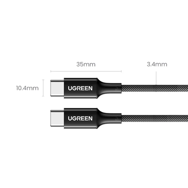 Ugreen US557 USB-C / USB-C PD cable 100W 1m - blackeng