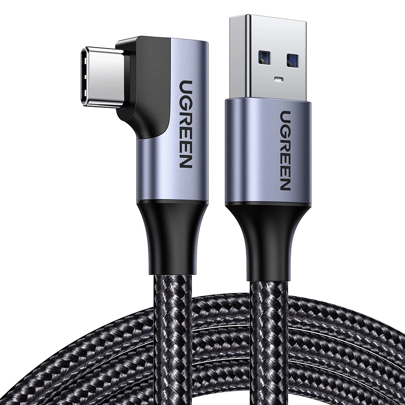 Ugreen US385 USB-A / USB-C 90º 5Gb/s 3A 1m angled cable - blackeng