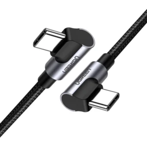 Ugreen US323 angled USB-C - USB-C PD QC cable 60W 3A 2m - blackeng
