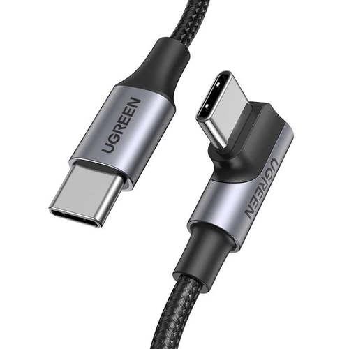 Ugreen US334 70643 USB-C (angled) / USB-C (straight) cable 100W PD 1m - blackeng