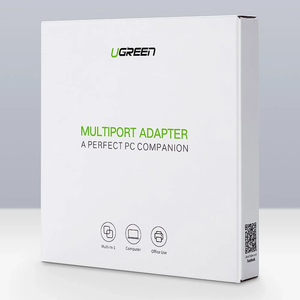Ugreen 20264 RJ45 / USB-A 10/100Mbps HUB network adapter 3x USB-A 2.0 - blackeng