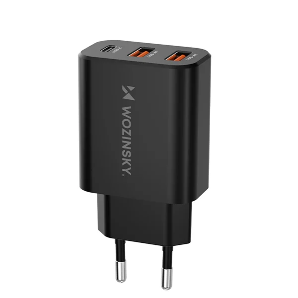 Wozinsky CWCUCB 30W USB-C / 2 x USB-A Wall Charger - Blackeng