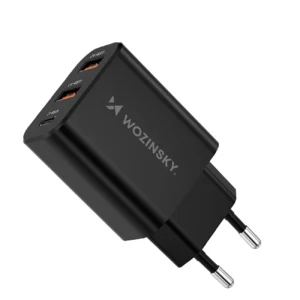 Wozinsky CWCUCB 30W USB-C / 2 x USB-A Wall Charger - Blackeng