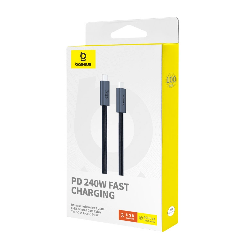 Baseus CB000068 USB-C - USB-C 240W PD 8K 60Hz Cable 1m - Blackeng