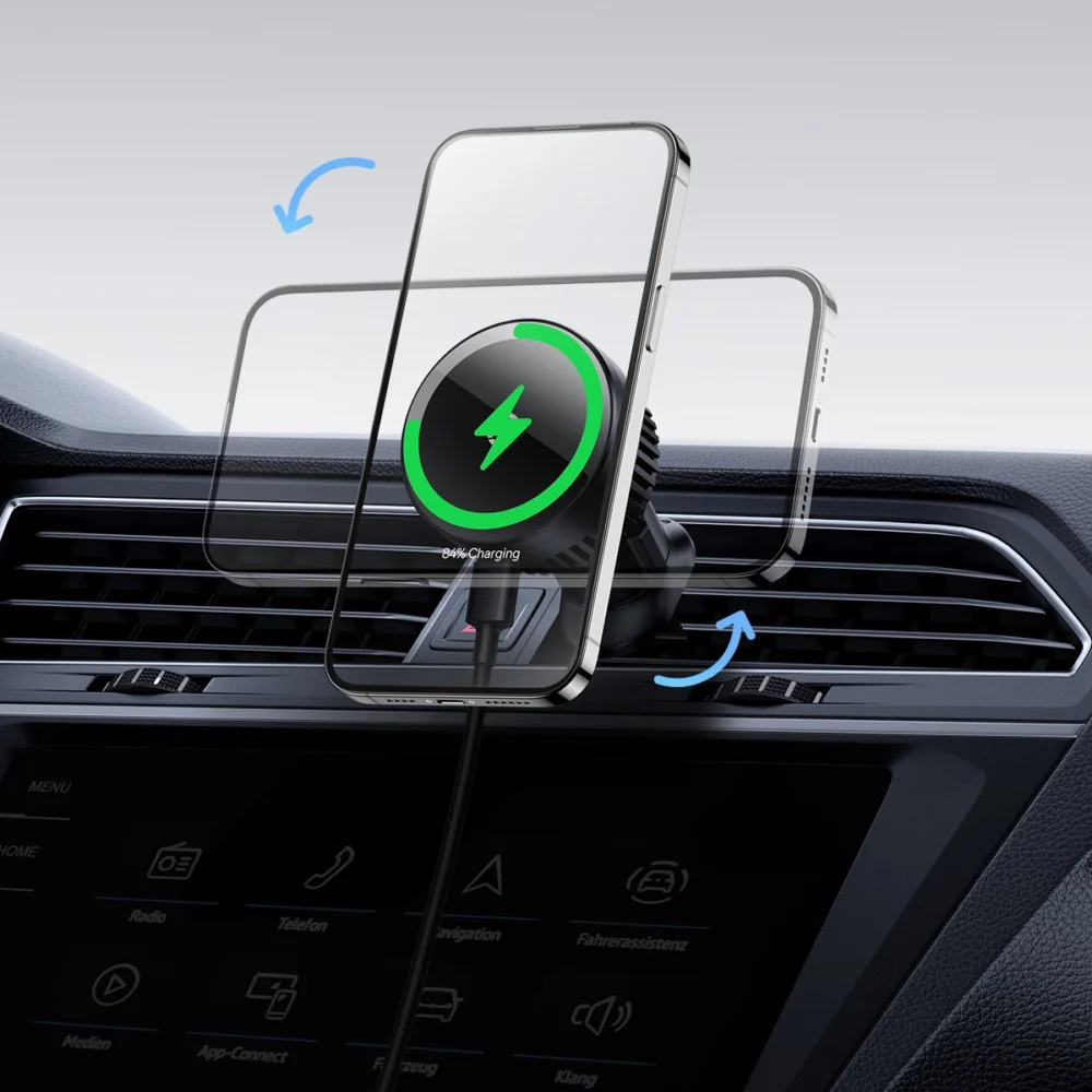 Baseus MagPro Series car holder with 15W inductive charger for air vent - blackeng