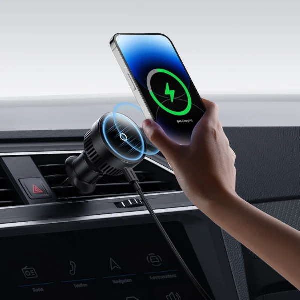 Baseus MagPro Series car holder with 15W inductive charger for air vent - blackeng