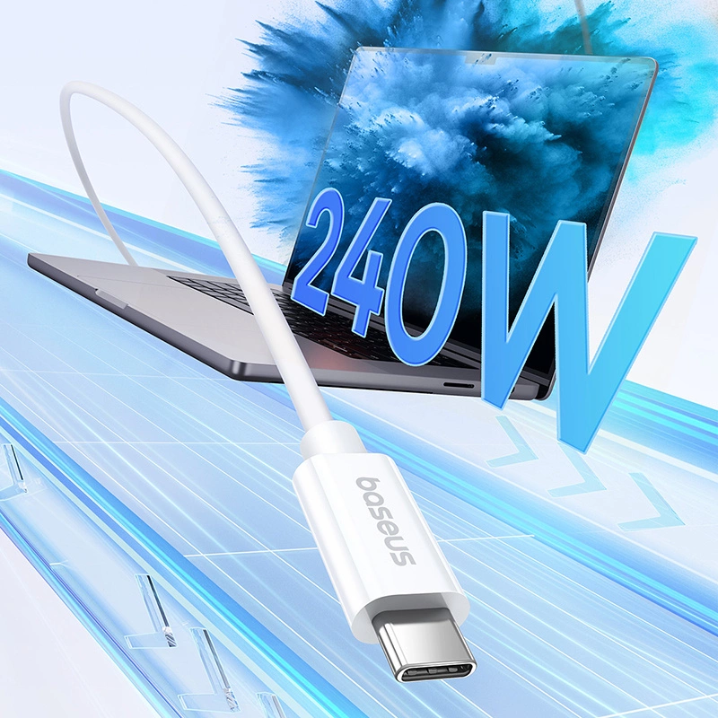 Baseus CB000066 USB-C - USB-C cable 240W PD 8K 60Hz 1m - whiteeng