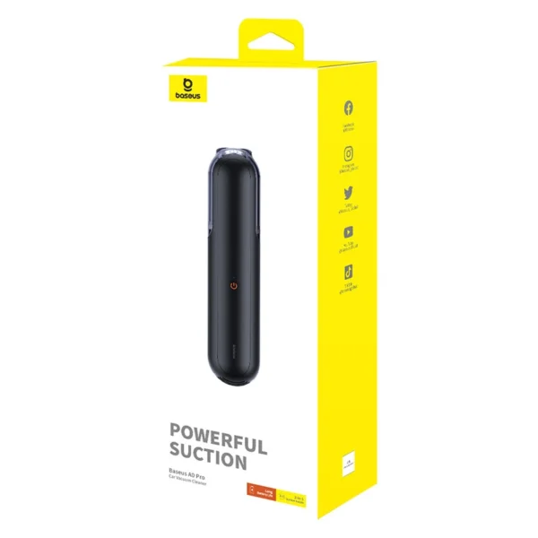 Baseus A0 Pro 4000Pa HEPA wireless car vacuum cleaner - blackeng