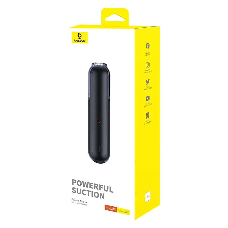 Baseus A0 Pro 4000Pa HEPA wireless car vacuum cleaner - blackeng