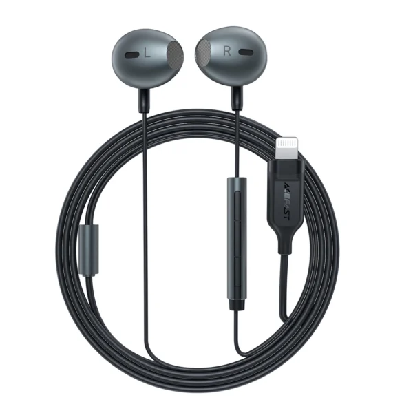 Acefast L1 in-ear headphones with Lightning connector, microphone and remote control 1.2 m - blackeng