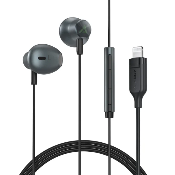 Acefast L1 in-ear headphones with Lightning connector, microphone and remote control 1.2 m - blackeng