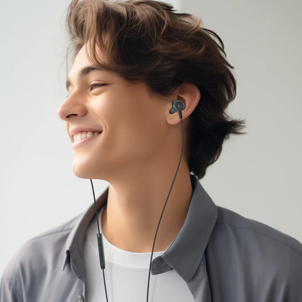 Acefast L1 in-ear headphones with Lightning connector, microphone and remote control 1.2 m - blackeng