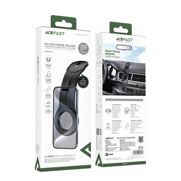 Acefast D19 magnetic car holder for the cockpit - blackeng