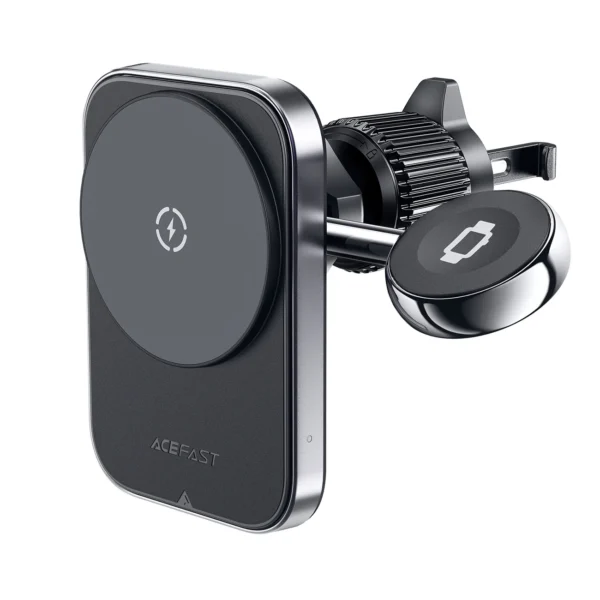 Acefast D18 car holder with MagSafe / Qi inductive charger + USB-A USB-C cable - blackeng