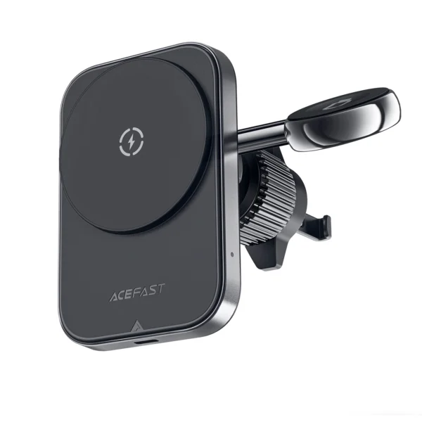 Acefast D18 car holder with MagSafe / Qi inductive charger + USB-A USB-C cable - blackeng