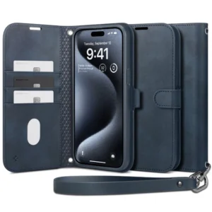 Spigen Wallet S Pro Case for iPhone 15 Pro - Navy Blueeng