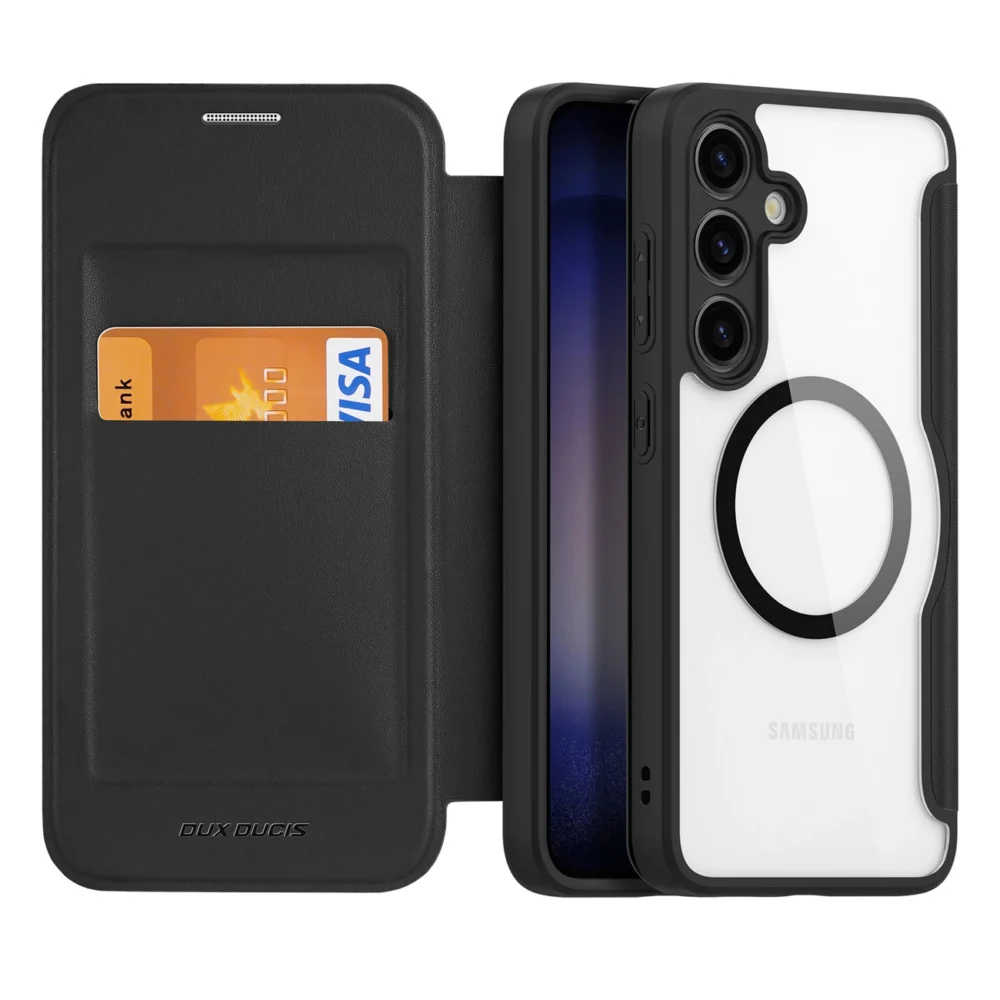 Dux Ducis Skin X Pro case for Samsung S24+ with magnetic ring and flap - blackeng