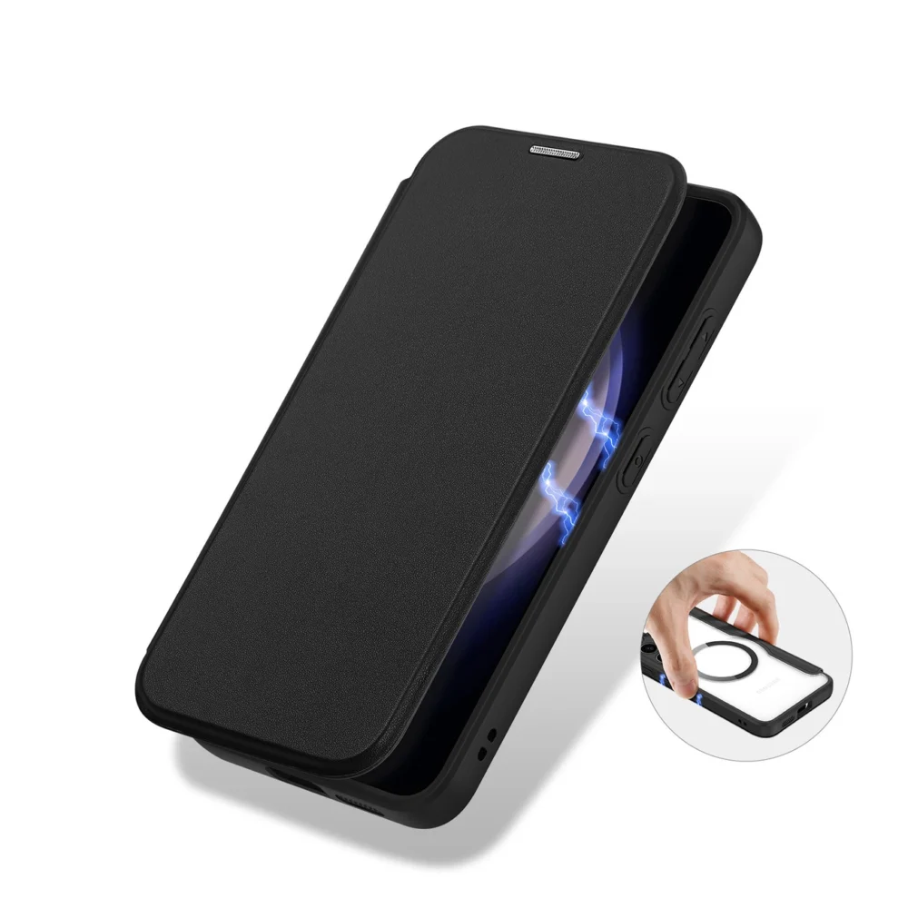 Dux Ducis Skin X Pro case for Samsung S24+ with magnetic ring and flap - blackeng