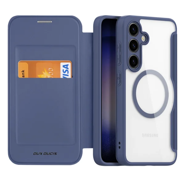 Dux Ducis Skin X Pro case for Samsung S24+ with magnetic ring and flap - blueeng