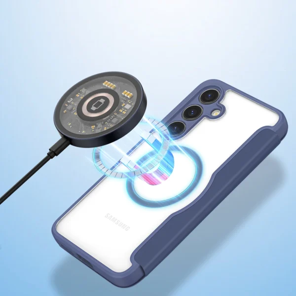 Dux Ducis Skin X Pro case for Samsung S24+ with magnetic ring and flap - blueeng