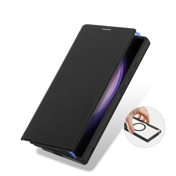 Dux Ducis Skin X Pro case for Samsung S24 Ultra with magnetic ring and flap - blackeng