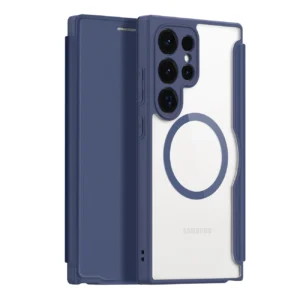 Dux Ducis Skin X Pro case for Samsung S24 Ultra with magnetic ring and flap - blueeng